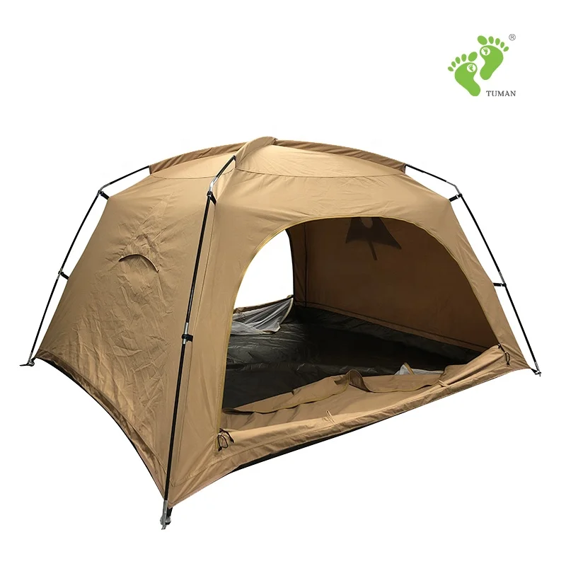Longsen manufacture customize private label luxury automatic easy setup khaki canvas tents camping outdoor
