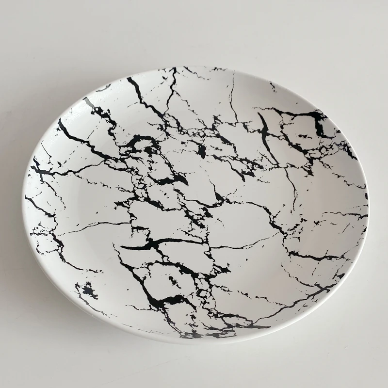 Plates Dishes plastic  marble  design  round shape  baby dishes