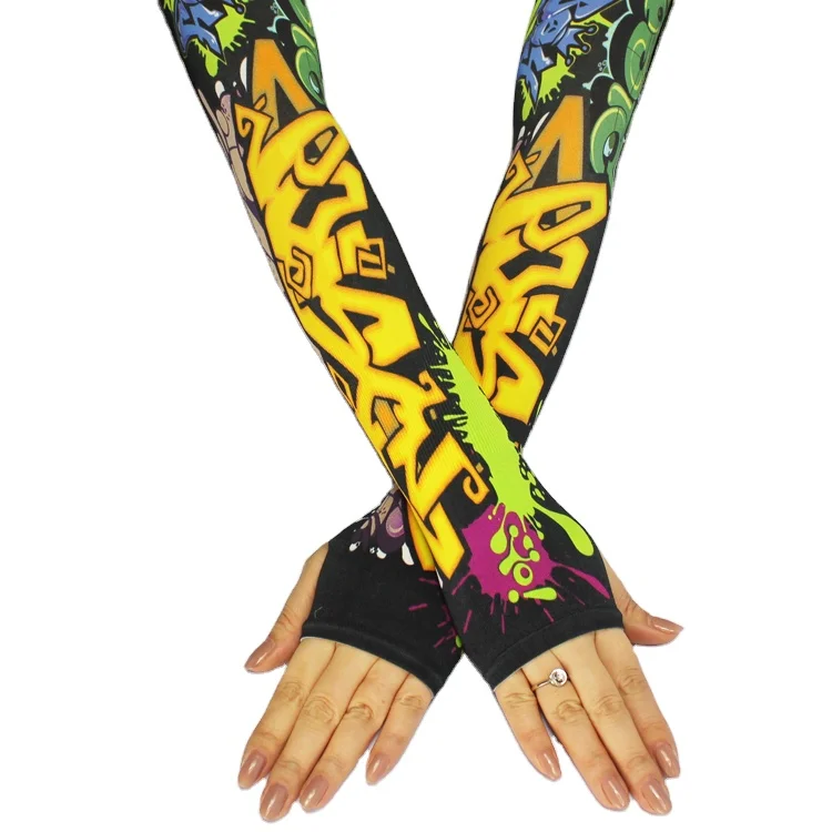 tattoo sun protection 3d digital printing elastic arm sleeve