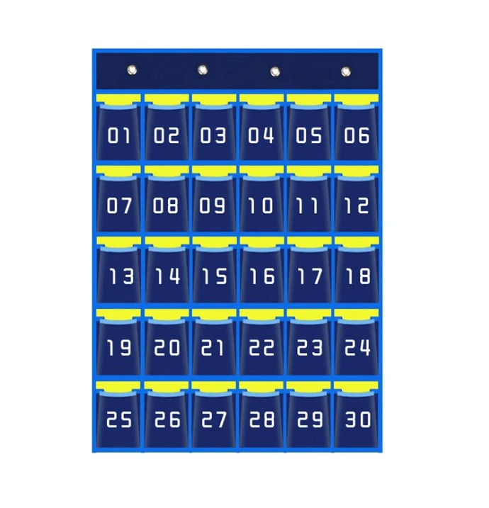 Numbered Classroom Pockets for Cell Phones and Calculator Holder Hanging Wall Door Organizer  Chart(36 pockets, 48 pockets)