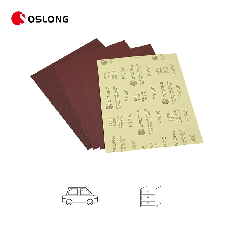 Бесплатный образец 230*280 мм гибкая лента из оксида алюминия подложка латекса красная шлифовальная бумага лист для шлифовки автомобильной краски