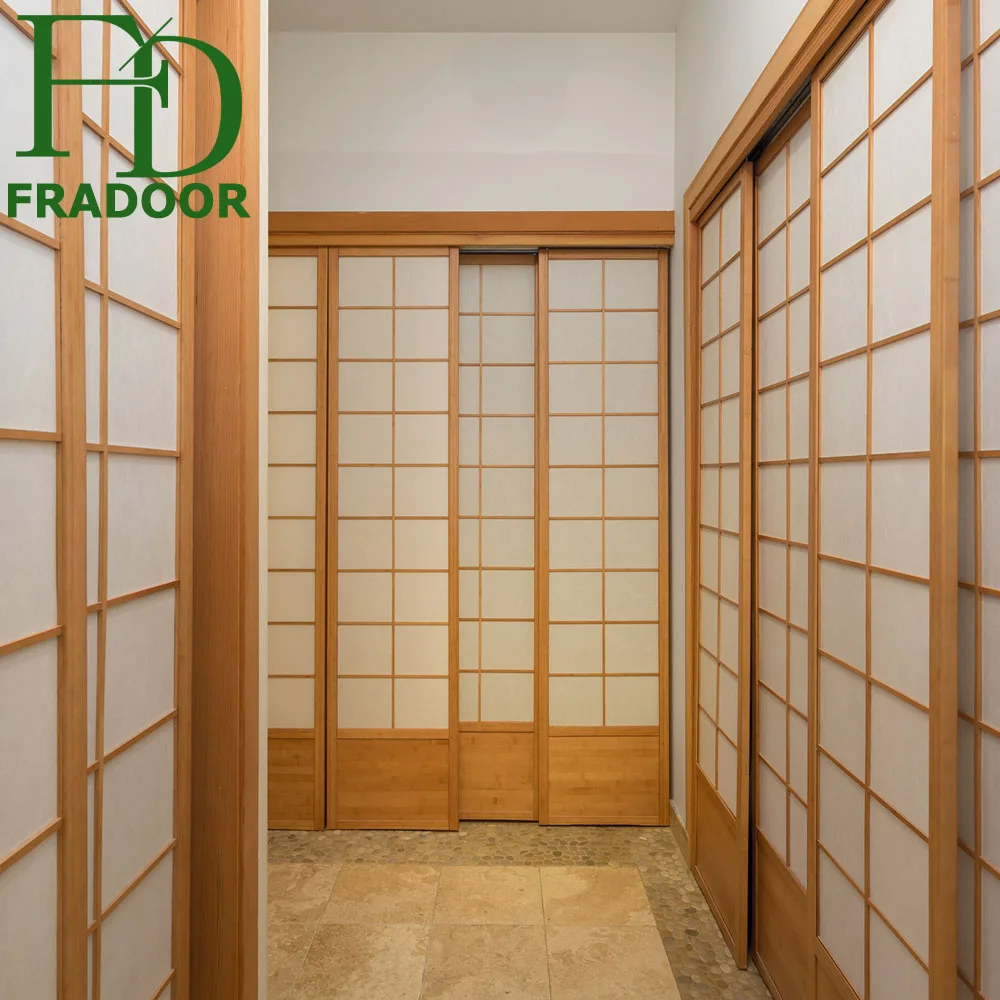 Japanese internal wooden door shoji wooden partition door