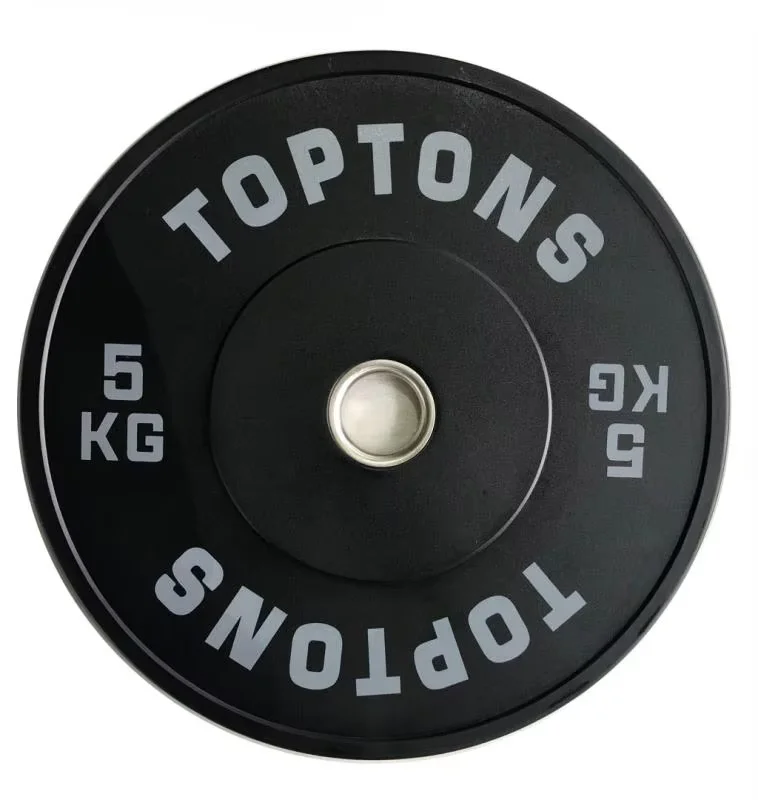 Factory Free Custom Logo Weight 5-25 KG 10-55 LB Color Black Rubber Barbell Bumper Weight Plate