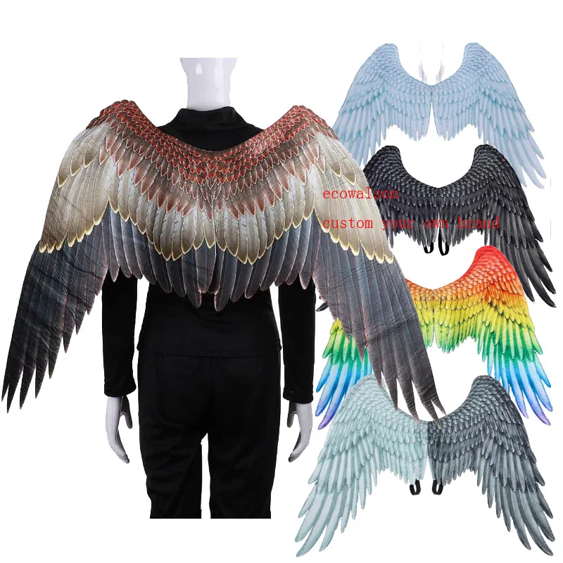 ecowalson Angel Feather Wings Halloween Christmas Decoration Party Props Stage Performance Show Scene Layout Angel Wings