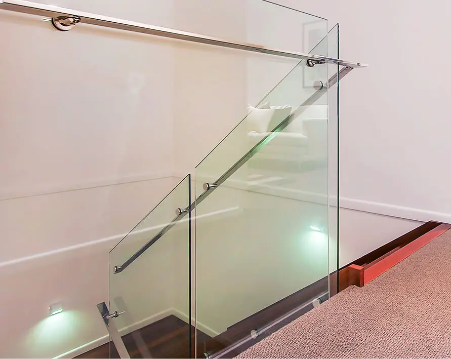 ss316 black glass railing system square top rail and accessories for stairs