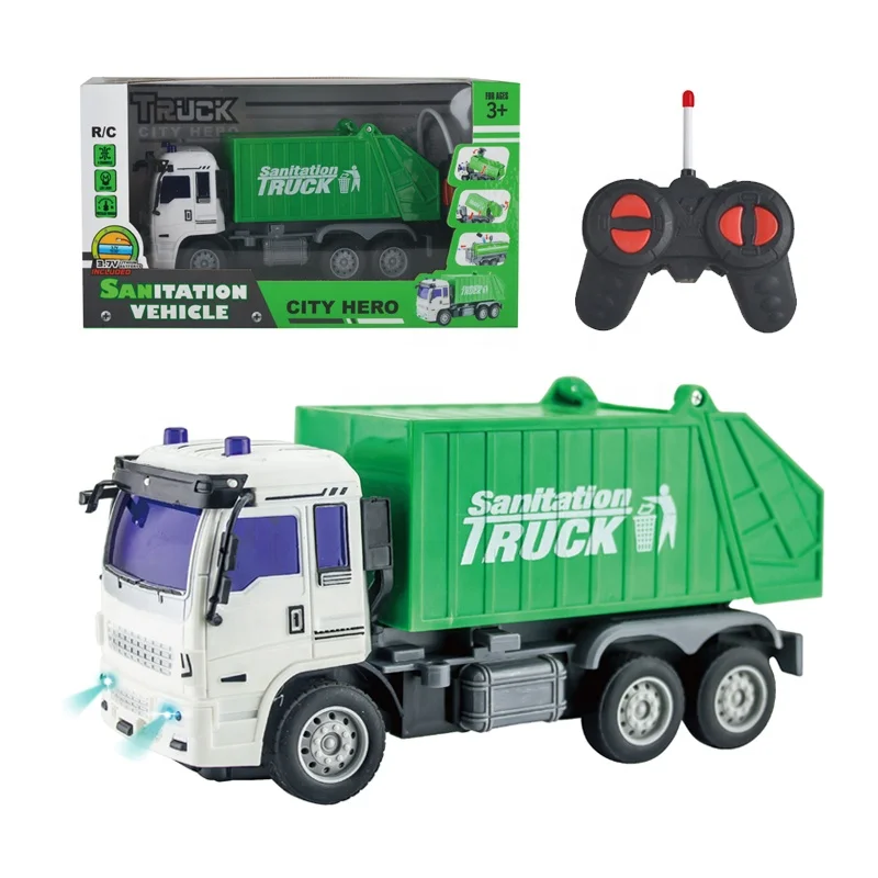 Kids RC car toy garbage recycle truck toy remote control toys sanitation vehicle