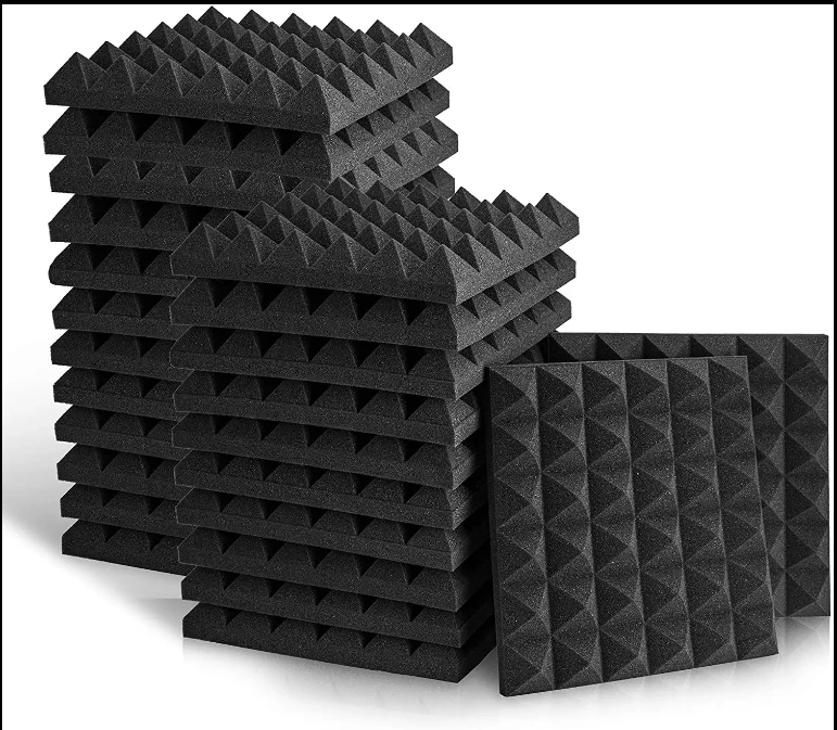 Hot Sale Soundproofing Pyramid Wedge Acoustic Foam Wall Tiles Sound Proof Sponge Studio Foam Panels