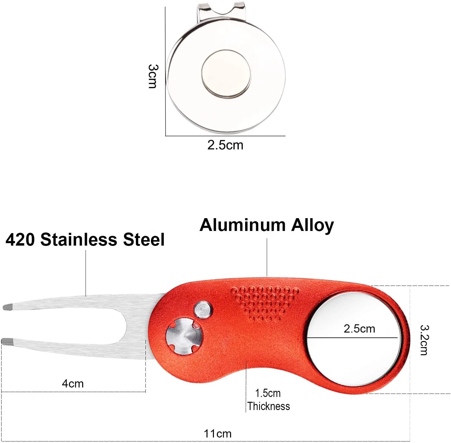 Factory New Popular Golf Divot Tool Ball Marker Custom Logo Bulk Golf Divot Tools for Club Gifts With Cheap Prices