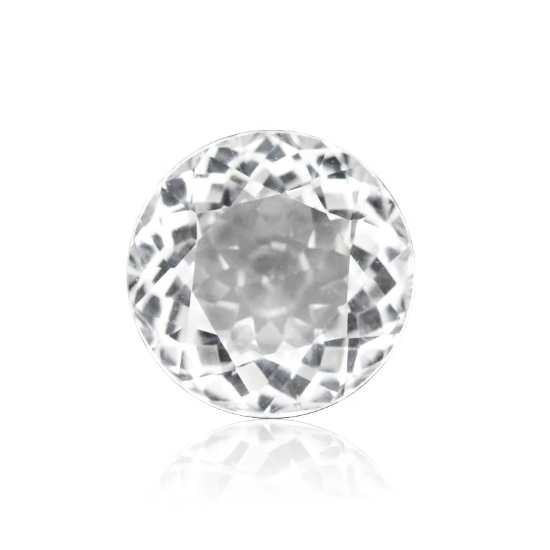 Baifu gems factory прямой круглый Свободный Белый Натуральный топаз