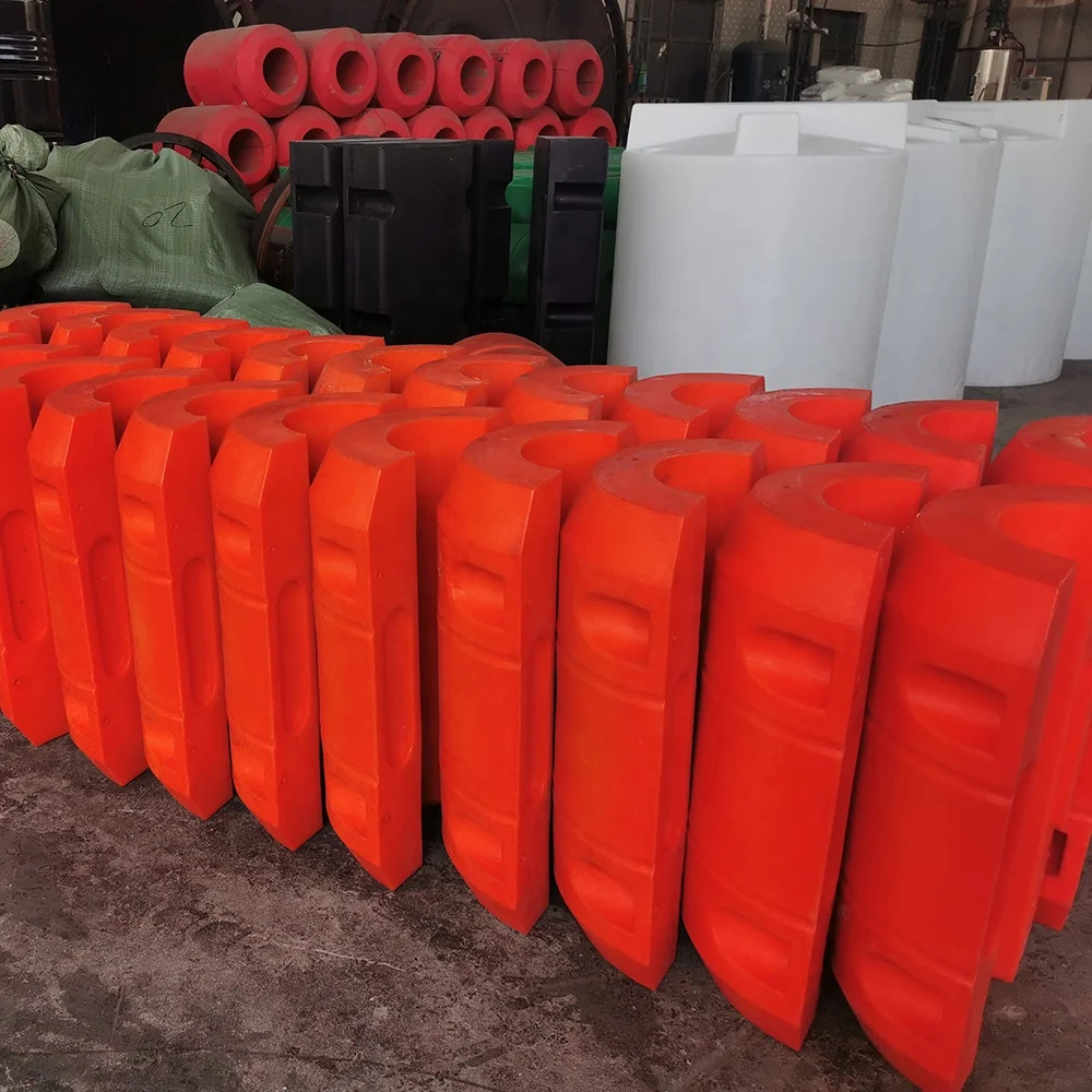 Marine Rotational Molding Plastic Dredging Floats Foam Filled Hose Float Buoy LLDPE Floating Dredging Pipe Float