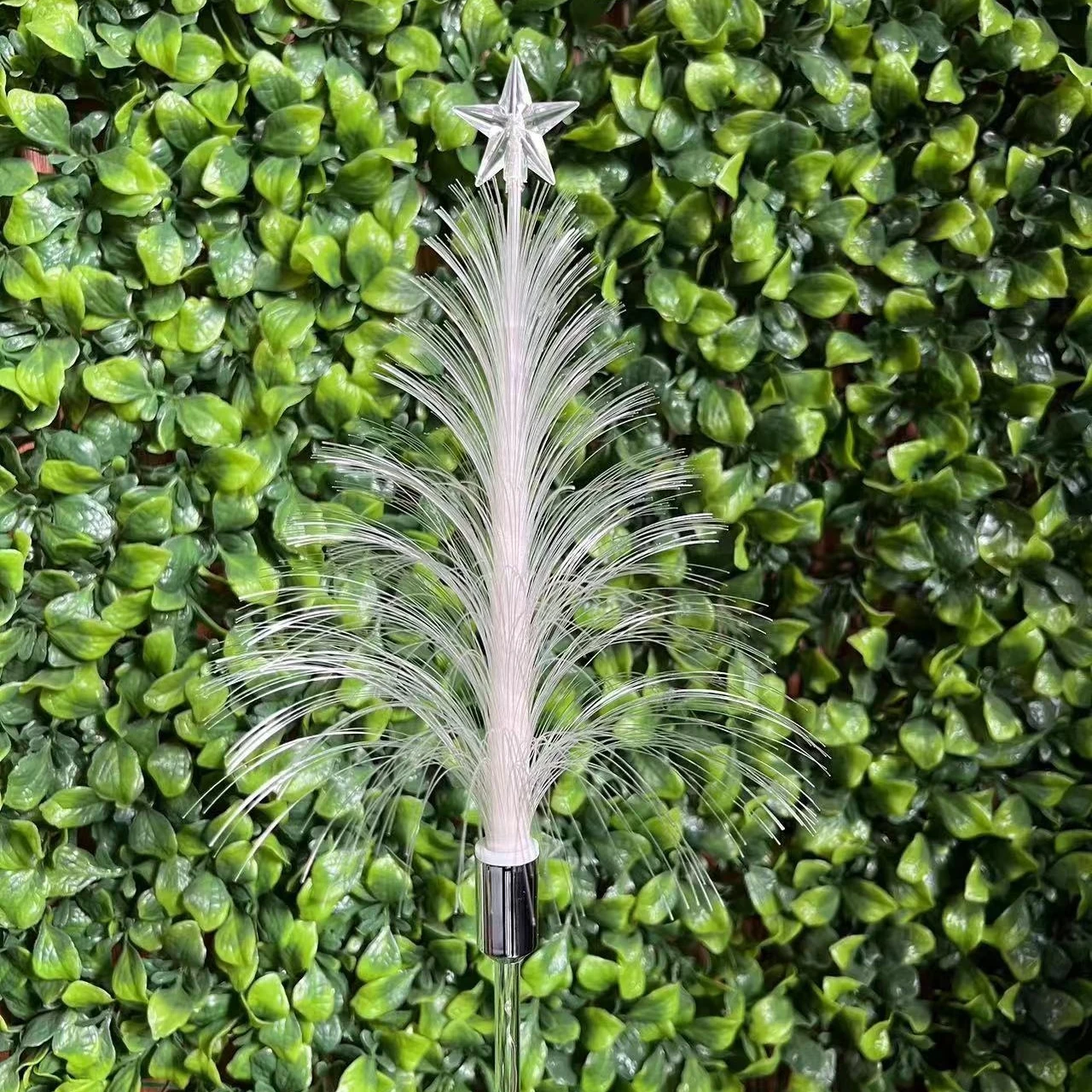 Solar Christmas Trees Lights Outdoor LED Fiber Optic Nightl Lamp Waterproof 7 Color Changing Solar Stake Light