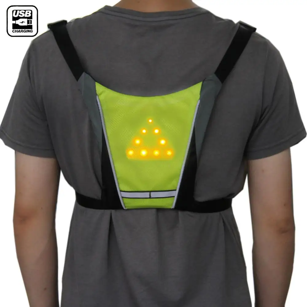 
New rechargeable led lighting traffic reflective safety vest with led light 