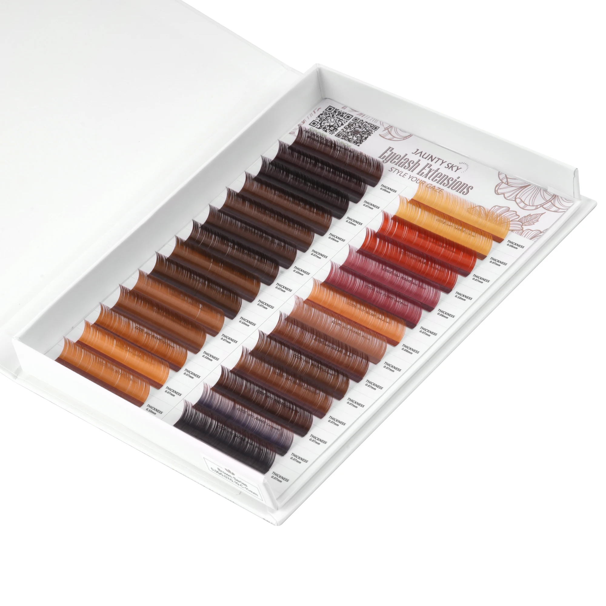 Jaunty Sky Private Label DIY Eyelash Extension Colorful DIY Eyelashes Individual Eyelash Wholesale Faux Mink Brown Lashes