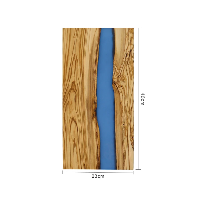 New Design Art Decor Olive Wood and Epoxy Resin Cutting Serving Board for Cheese Coffee Vegetables Fruits