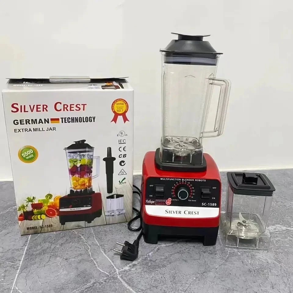 Special Offer 2 in 1 5500w kitchen appliances heavy duty commercial mixer smoothie juicer food processor silver crest blender