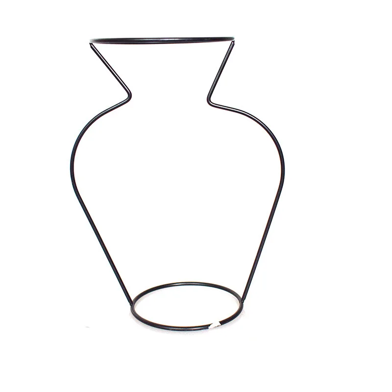 top seller high quality black iron wire pampas vase metal flower wire vase for home decoration