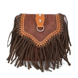 Carpet Crochet Tote Custom Tassel Crossbody Cowboy Bag Boho Fringe Messenger Bags Bohemian Leopard Tote Bags Handbag