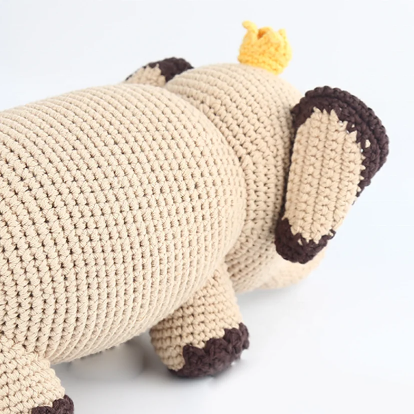 Heybabee Wholesales Best Birthday Gifts Elephant Animal Handmade Amigurumi Stuffed Toy Knit Crochet Doll for Kids