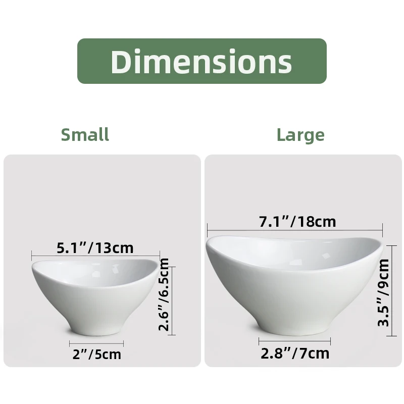 Factory Sell  White Ceramic Kitchen Bowls Set Fruit Salad bowl  Chip and Dip  Serving Bowl for Restaurant