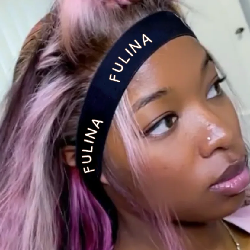 repeat logo adjustable elastic band for wig private label hair lace melt hairbands wholesale