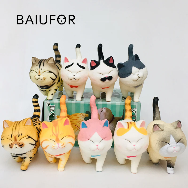 
9pcs Cute Fat Cat Figurine 2 DIY Fairy Garden Miniature Landscape Deco Children Toys gifts & crafts 