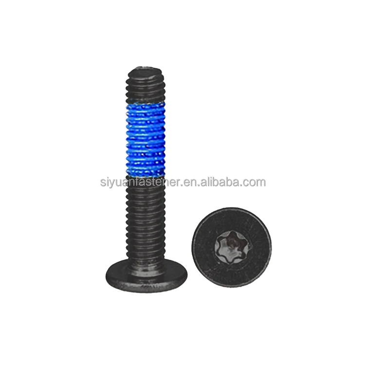 M1M1.2M1.4M1.5M1.6M2M3M4M5M6 ultra Thin Head Micro Screw Stainless Steel Black Torx With Nylon Patch