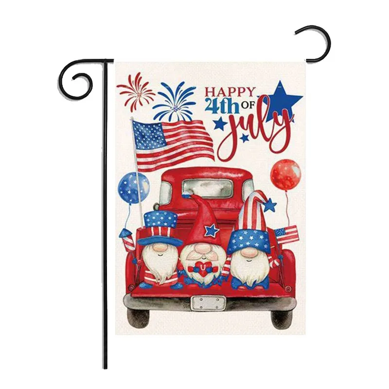 High Quality Sublimation Printing 30x45cm Double Sided Yard Lawn Flag 12x18 Inch Blue Line Blank Garden Flag With Pole Holder