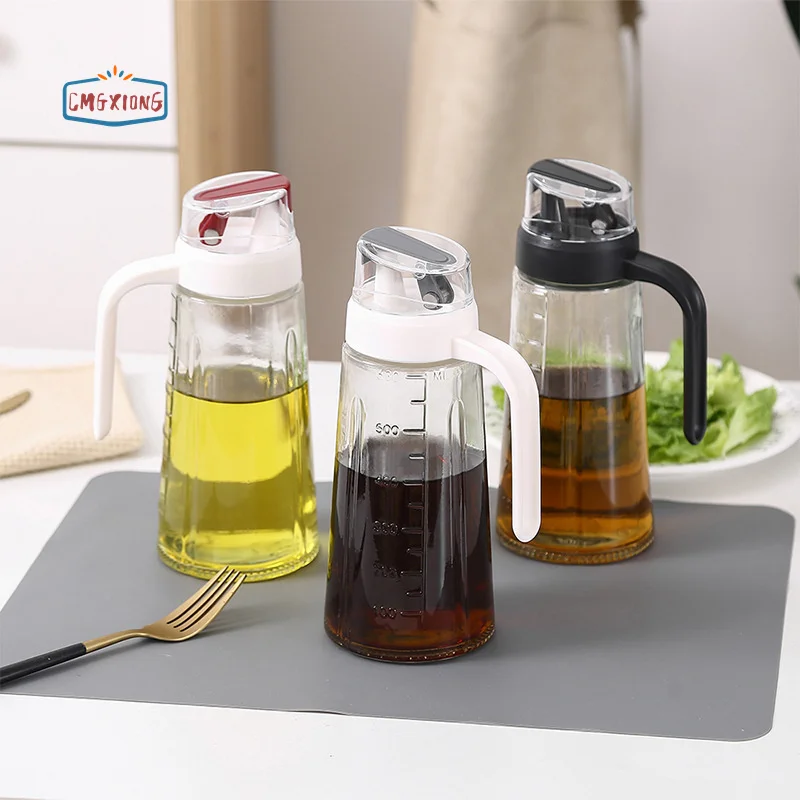 Wholesale household kitchen leak-proof automatic opening and closing glass oil pot