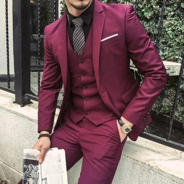 Fashion Men Three Pieces Of Business Suit Dress Wedding Suit Groomsman Suit
