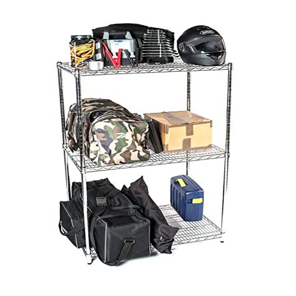 3 Tier Chrome Wire Shelving Unit Wire storage shelving metal wire rack stainless steel shelves
