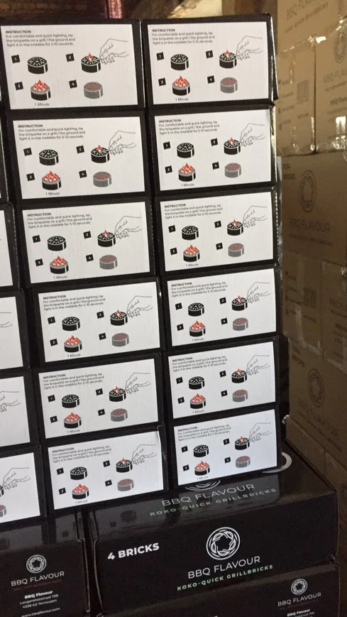 HongQiang  Kuwait Instant Light Quick Burning Barbecue Honeycomb Coconut Shell Round BBQ Charcoal