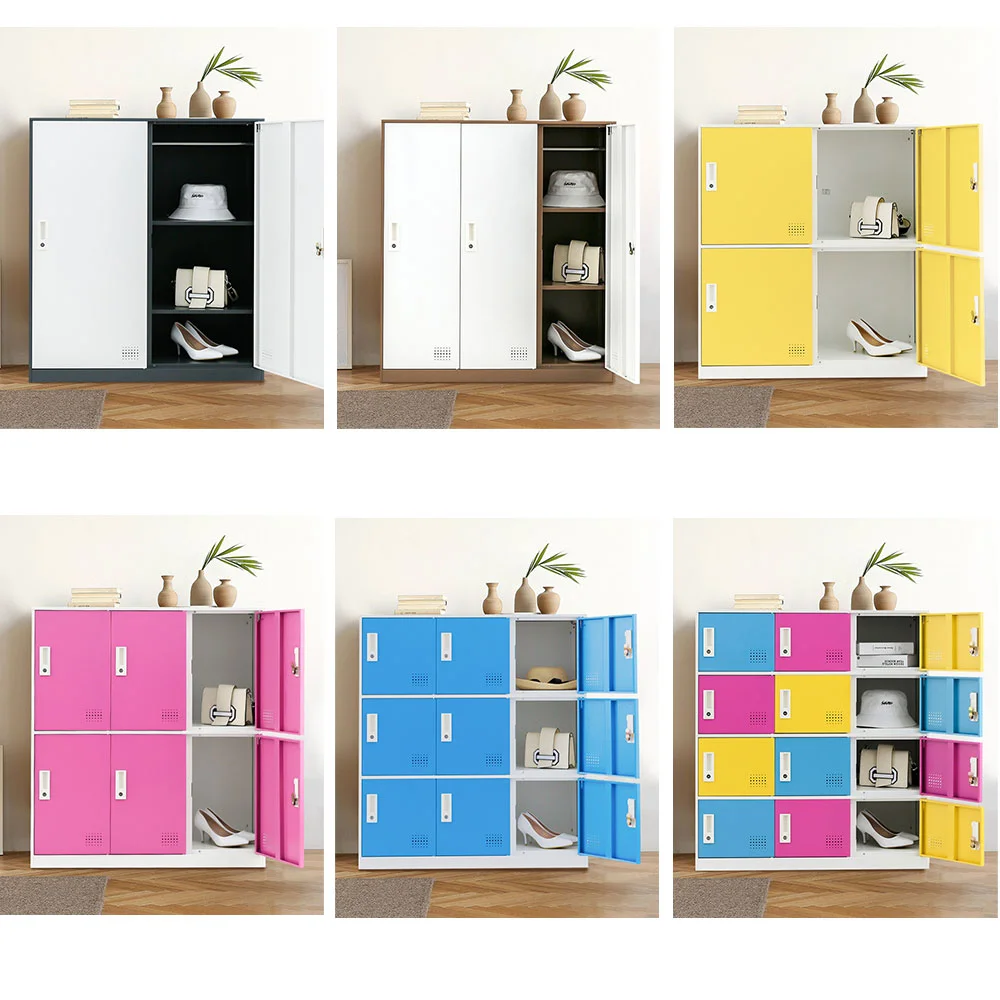 Classroom safe storage cabinet staff steel locker colourful mini lockers