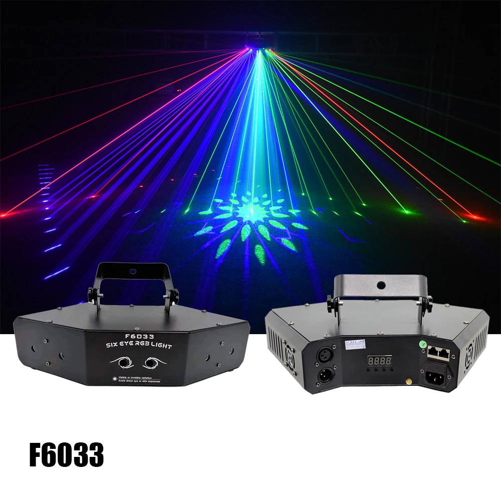 F6033 6 глаз RGB лазер Dj диско Вечеринка