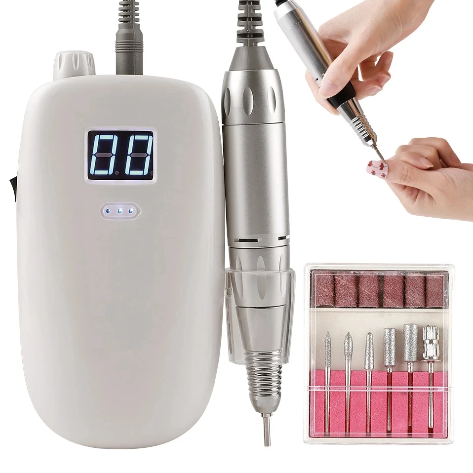 Rechargeable Nail Drill Machine 35000 RPM Nail Gel Polisher Portable Nail Sander For Manicure Milling Machine