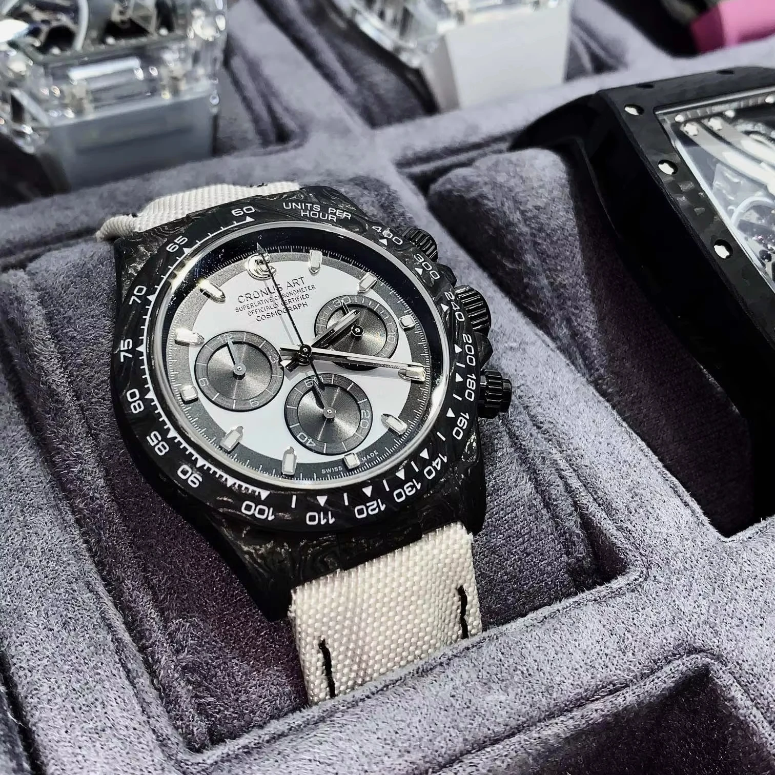 Hot-selling black 40mm carbon fiber Round case Precision orologio meccanico tourbillon watch