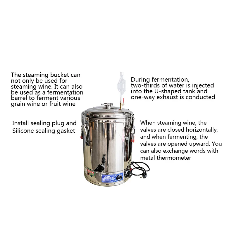 50L plug-in still condenser crystal tower column built-in copper mesh private brewer Alcohol level monitor Distilled liquorer