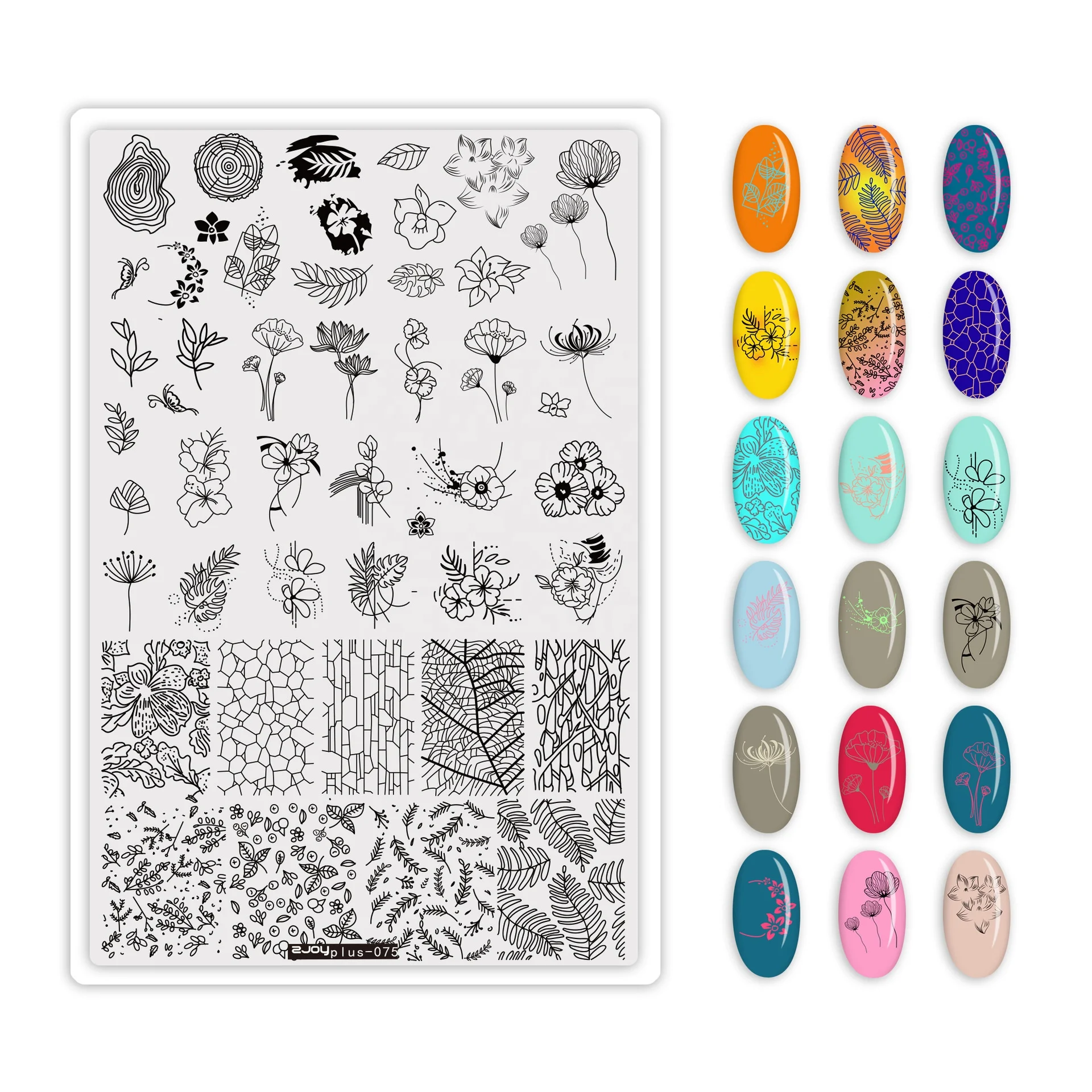 Painting Image Stencils Stainless Nail Stamping Plates 9*14.5CM Metal Mirror Film Abstract DIY Stamping Tools