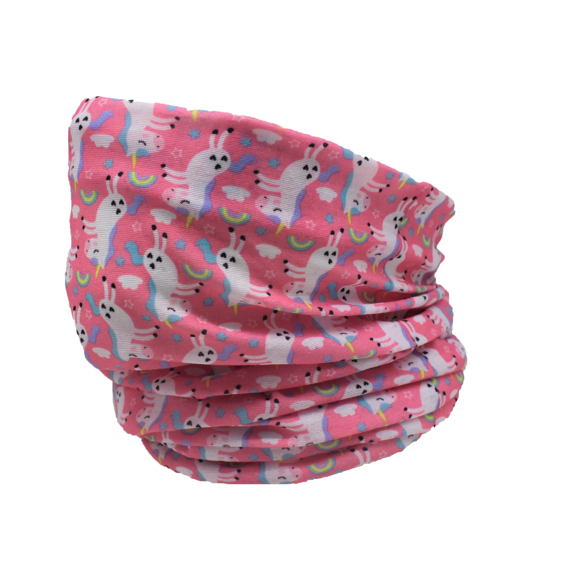 Детская милая розовая многофункциональная бесшовная маска для шеи с черепом бандана оптом