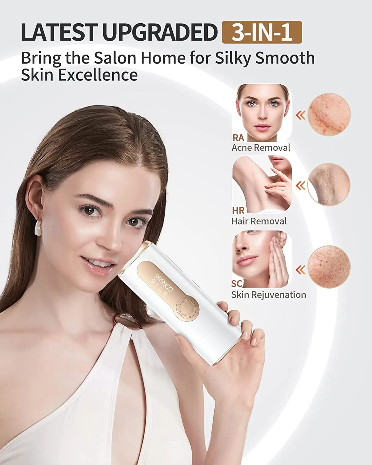 2024 New Arrivals Facial Body Women Ice Cooling IPL 9 Levels 999999 Flashes Home Use Ipl Machine Ipl Laser Hair Removal Device