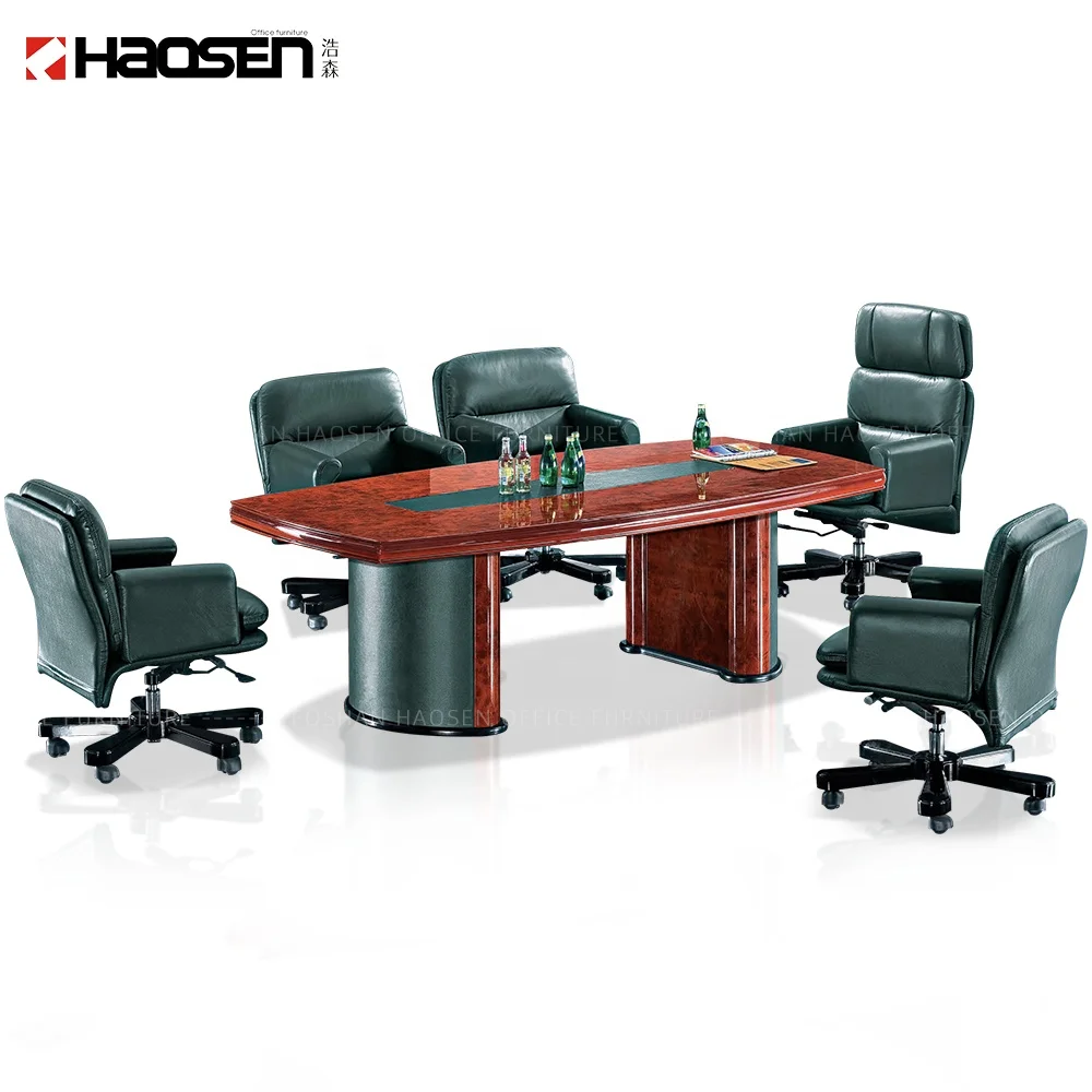 Простая классическая деревянная современная кожаная офисная мебель 6836C, столы для конференций, стол для встреч