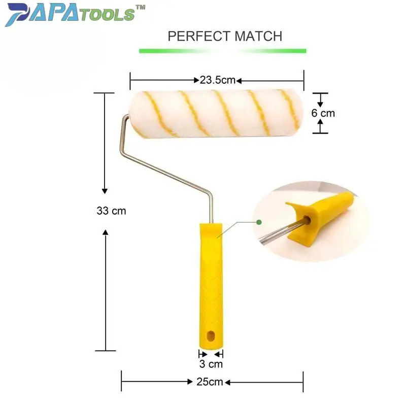 Professional Supplier Soft Grip touch sleeve cage frame microfiber Quality high end high density chrome plated rolo pintura
