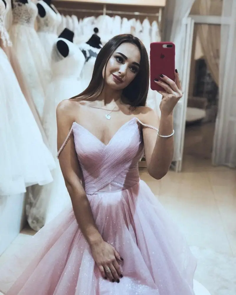 Shiny Tulle Evening Dress Sexy Backless Prom Gowns Dress Spaghetti Straps Vestido De Festa Abiye