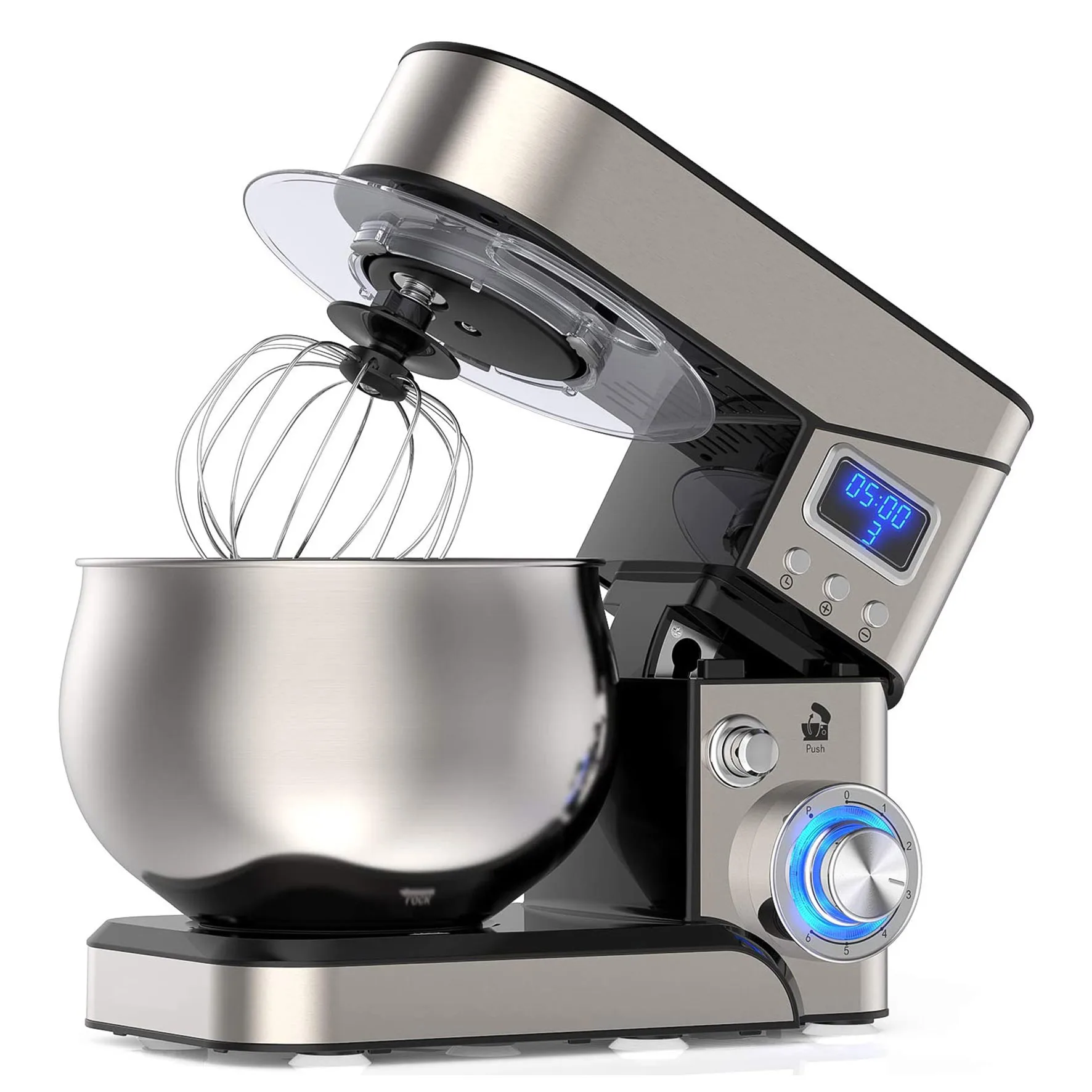Stainless steel wrapped housing Stand Mixer Kitchen Planetary with LED display stand food mixer