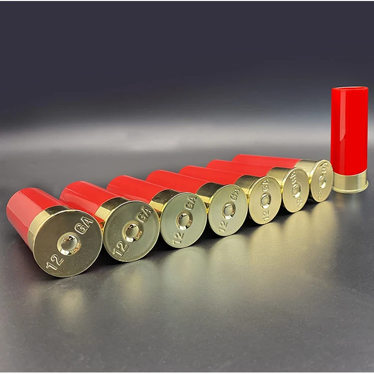 40ML Plastic Mini Liquor Shooter Glass Cup for Strong Vodka Plated Colors Custom Logo Gauge Shot Gun Shell Style Shot Glasses