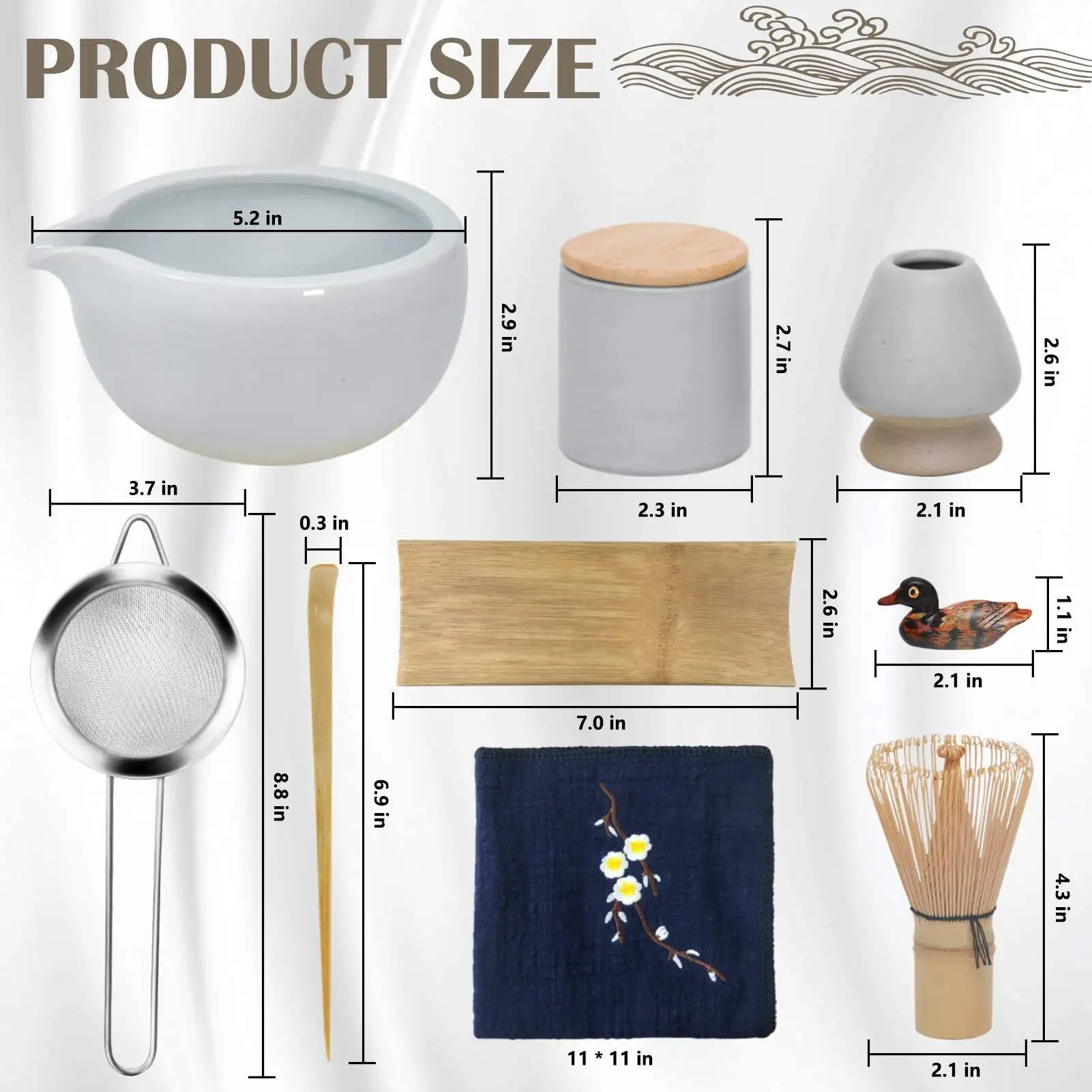 Estick fold matcha scoop Tea Powder Whisk Brush Easy To Clean Quick Mixing Holder Service Tool Natural Mathca Whisk Set