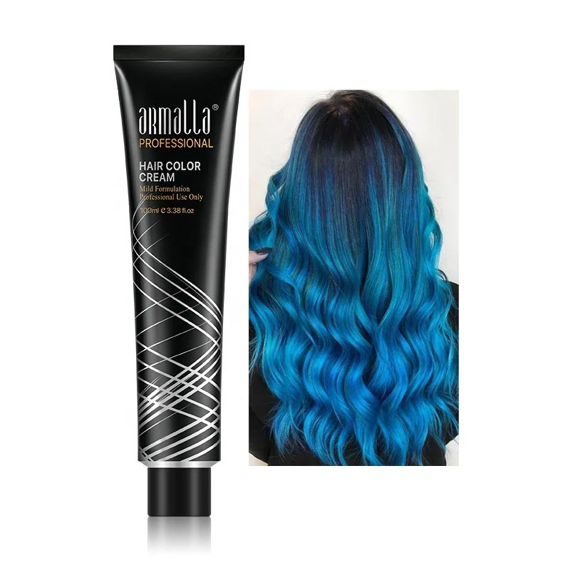 Best oem wholesale pakistan professional salon blue black permanet blue velvet hair color change gray dark blue hair color dye