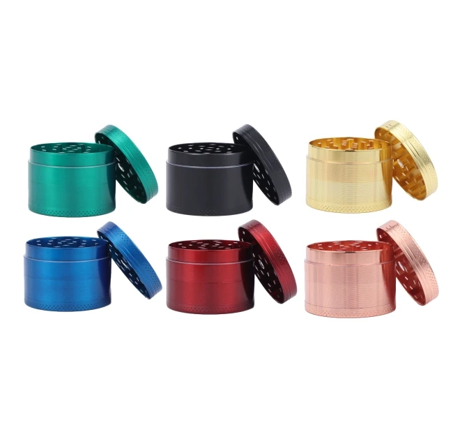 2024 Classic Custom Logo 40 50 55 63mm 3 and 4 Parts Zinc Tobacco Herb Grinder Cheap High Quality Metal Herb Grinder