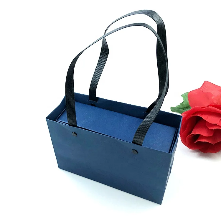 Upscale Gift Craft Box Paper Bag Set with Carrying Handle Christmas gift box packaging paper bag packaging