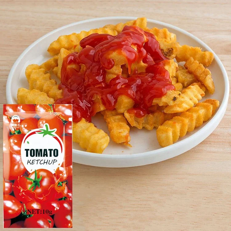 Fried Potatoes Dipping Seasoning Sauce Fast Food Hamburg Condiment 10 g Sachets Packaging Tomatoes Paste Tomato Ketchup Sachets