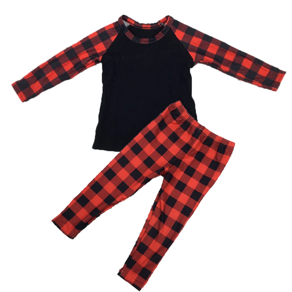 
High Quality Baby Boys Buffalo Plaid Pajamas Set Kids Christmas Pajamas Boys 2pcs Clothing Set 